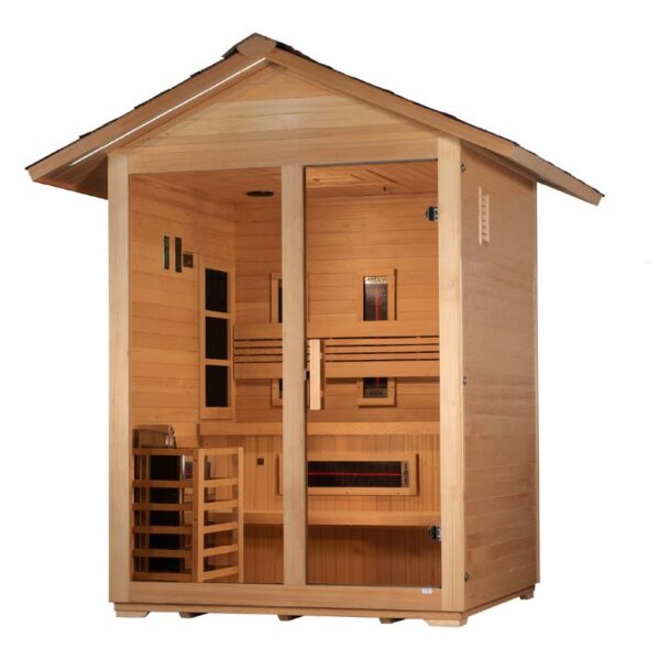 GoldenDesign GDI-8123-01 "Carinthia" 3 Person Hybrid Outdoor Sauna - Canadian Hemlock