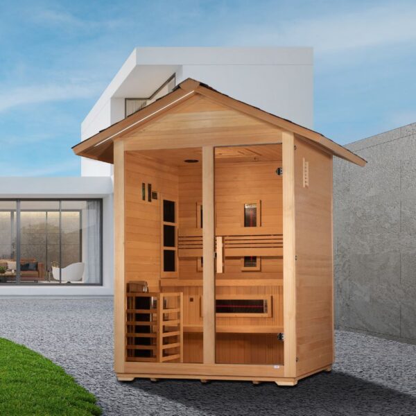 GoldenDesign GDI-8123-01 "Carinthia" 3 Person Hybrid Outdoor Sauna - Canadian Hemlock