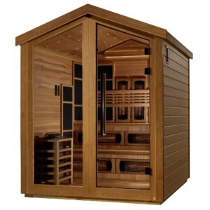 GoldenDesign GDI-8526-01 Kaskinen 6 Person Hybrid Outdoor Sauna-Canadian Red Cedar Interior