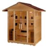 "Gargellen" 5 Person Hybrid (PureTech™ Full Spectrum IR or Traditional Stove) Outdoor Sauna - Canadian Hemlock
