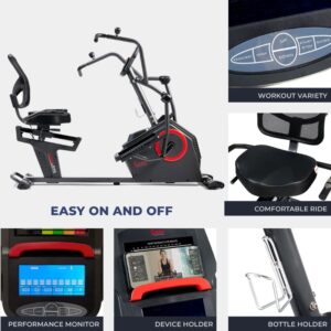 Sunny Premium Smart Programmable Electro-Magnetic Resistance Recumbent Elliptical Cross Trainer