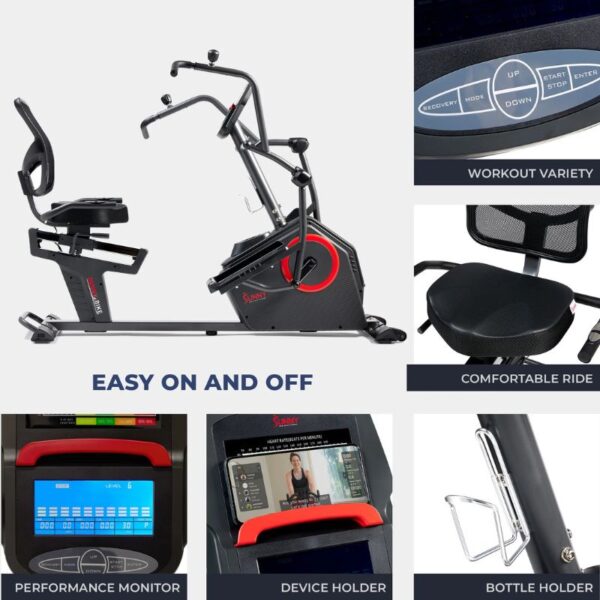 Sunny Premium Smart Programmable Electro-Magnetic Resistance Recumbent Elliptical Cross Trainer